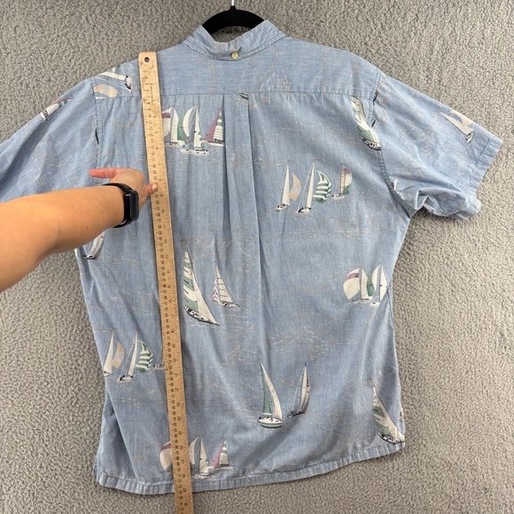 Reyn Spooner Vintage Sailboat Print Button-Up Shirt Men’s M Classic Fit Nautical - Picture 7 of 15